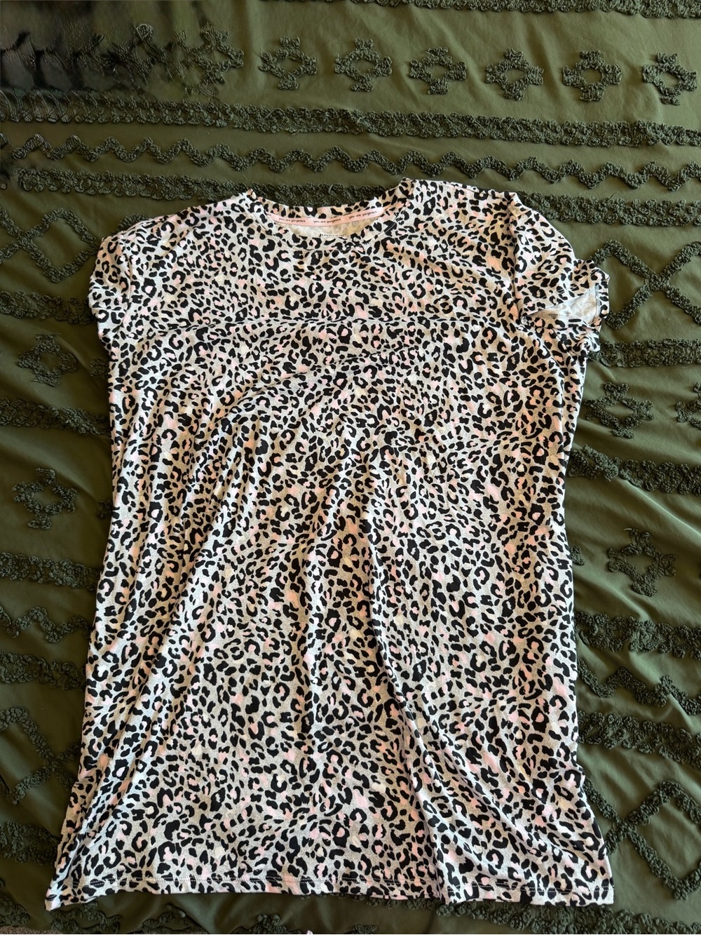 Leopard Print Short Sleeve Nightgown